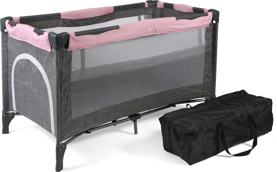 CHIC4BABY Baby-Reisebett »Luxus, Melange Rosa«, inkl. Transporttasche