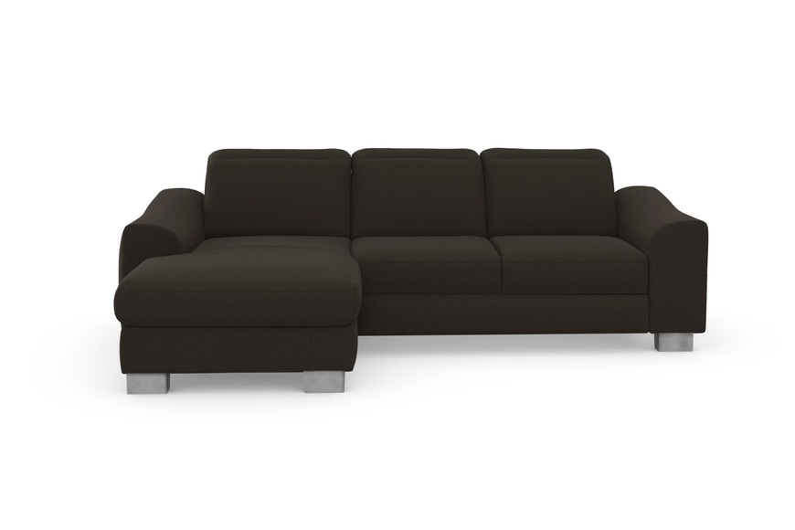 sit&more Ecksofa »Durness«, mit Federkern und hochwertigen Edelstahlfüssen, wahlweise mit Kopfteilverstellung, Bettfunktion und Bettkasten oder mit Bettfunktion und Bettkasten
