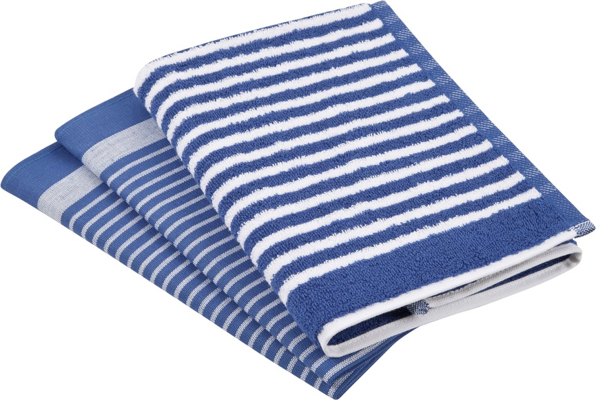 ROSS Geschirrtuch »Exclusiv«, (Set, 3 tlg.), 1x Küchen-Frottiertuch 50x50 cm Streifen und 2x Geschirrtücher 50x70 cm