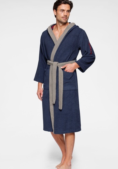 KangaROOS Unisex-Bademantel »Henry«, (1 St.), mit Kaputze und Logostickerei