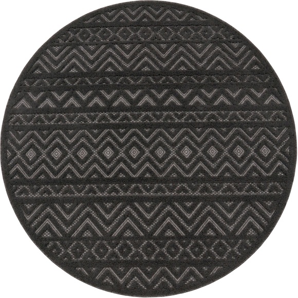 Paco Home Teppich »Livorno 673«, rund, Uni-Farben, Scandi, Rauten Muster, Hoch-Tief Effekt, Outdoor geeignet