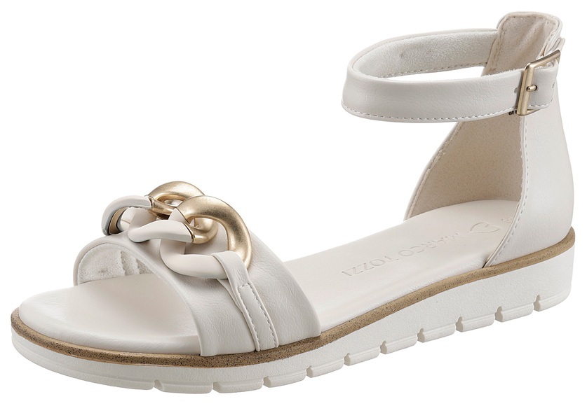 MARCO TOZZI Riemchensandale, mit metallicfarbenen Details