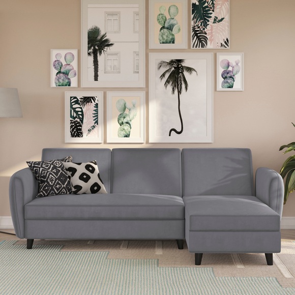 Dorel Home Ecksofa »Perry«, Rückenlehne, verschiedene Farbvarianten, Sitzhöhe 43 cm, Breite 219 cm