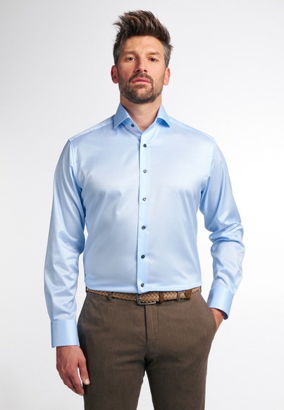 ETERNA LANGARM HEMD MODERN FIT GENTLE SHIRT TWILL HELLBLAU UNIFARBEN