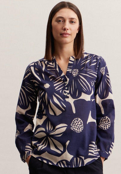 seidensticker Klassische Bluse »Schwarze Rose«, Tunika Druck