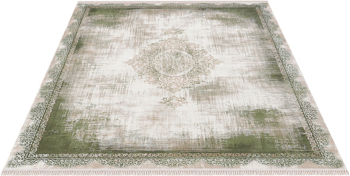 merinos Teppich »Rodin 19770«, rechteckig, Vintage, Orient, Kurzflor mit Fransen