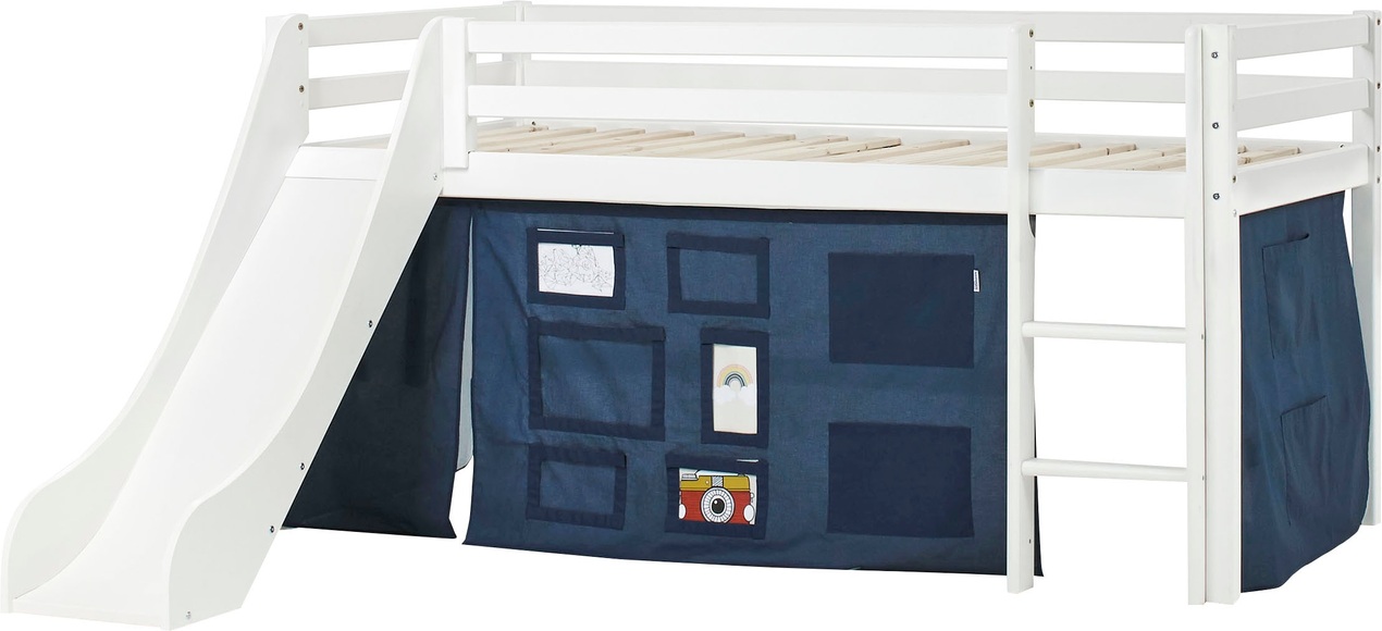 Hoppekids Hochbett »«Creator Orion Blue»«, Rutsche & Vorhang Blau und viel Auswahl