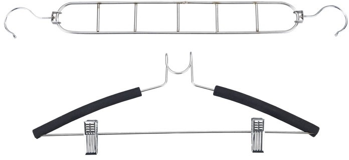 WENKO Kleiderbügel, (Set, 4 tlg.), platzsparendes Kleiderbügelsystem aus Edelstahl