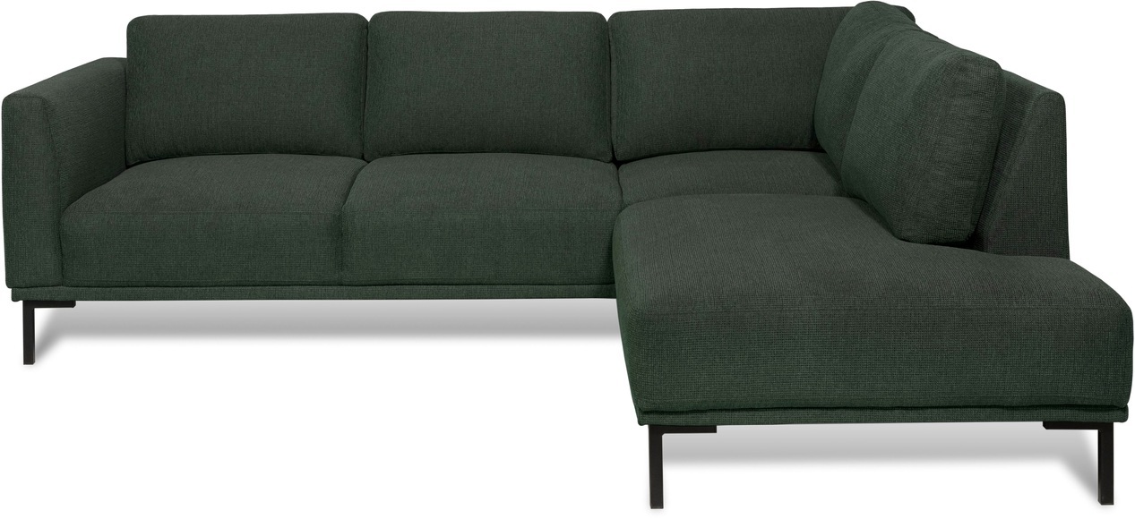 GOODproduct Ecksofa »Fillin«, Struktur hergestellt aus recycelten PET-Flaschen und im Leinen-Mix