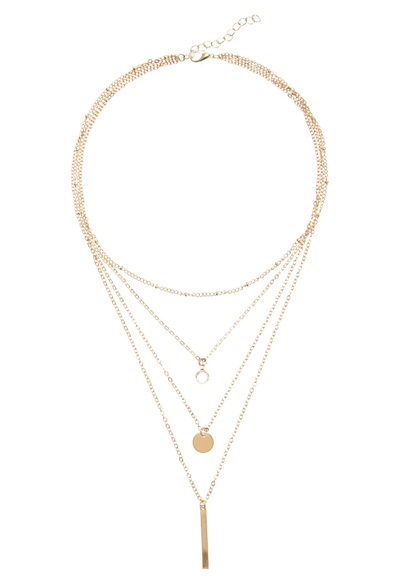 LASCANA Kette mit Anhänger, Vierreihig mit Anhänger