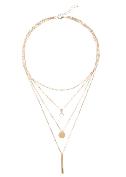 LASCANA Kette mit Anhänger, Vierreihig mit Anhänger