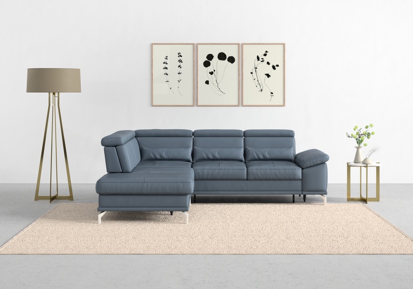 sit&more Ecksofa »Cabrio«, mit Sitztiefenverstellung und Federkern, 3 Nierenkissen