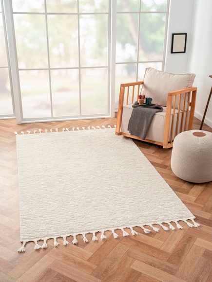 Myflair Möbel & Accessoires Hochflor-Teppich »Moroccan Pureness«, rund, moderner Teppich, Uni Farben, flauschig weich durch Hochflor