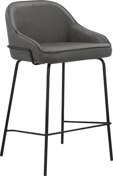 Leonique 4-Fussstuhl »Puant«, 2 St., Luxus-Microfaser, mit Stoff aus Polyester/recyceltem Polyester, Sitz und Rücken gepolstert, schwarze Metallbeine, in verschiedenen Bezugsqualitäten und Farbvarianten erhältlich, Sitzhöhe 65 cm