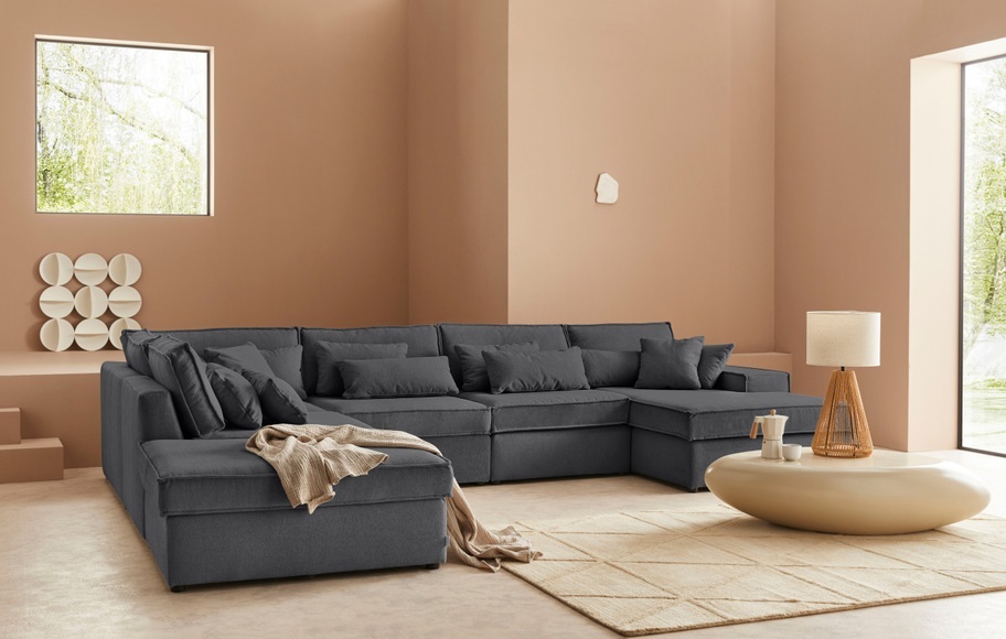 LeGer Home by Lena Gercke Wohnlandschaft »Ceyda«, 6 Teile, zusammengesetzt aus Modulen, in vielen Bezugsqualitäten und Farben, fester Sitzkomfort