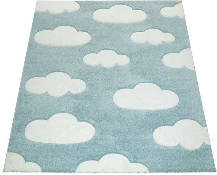 Paco Home Kinderteppich »Cosmo 342«, rechteckig, 12 mm Höhe, 3D-Design, niedliches Wolken Motiv, Pastell-Farben, Kinderzimmer