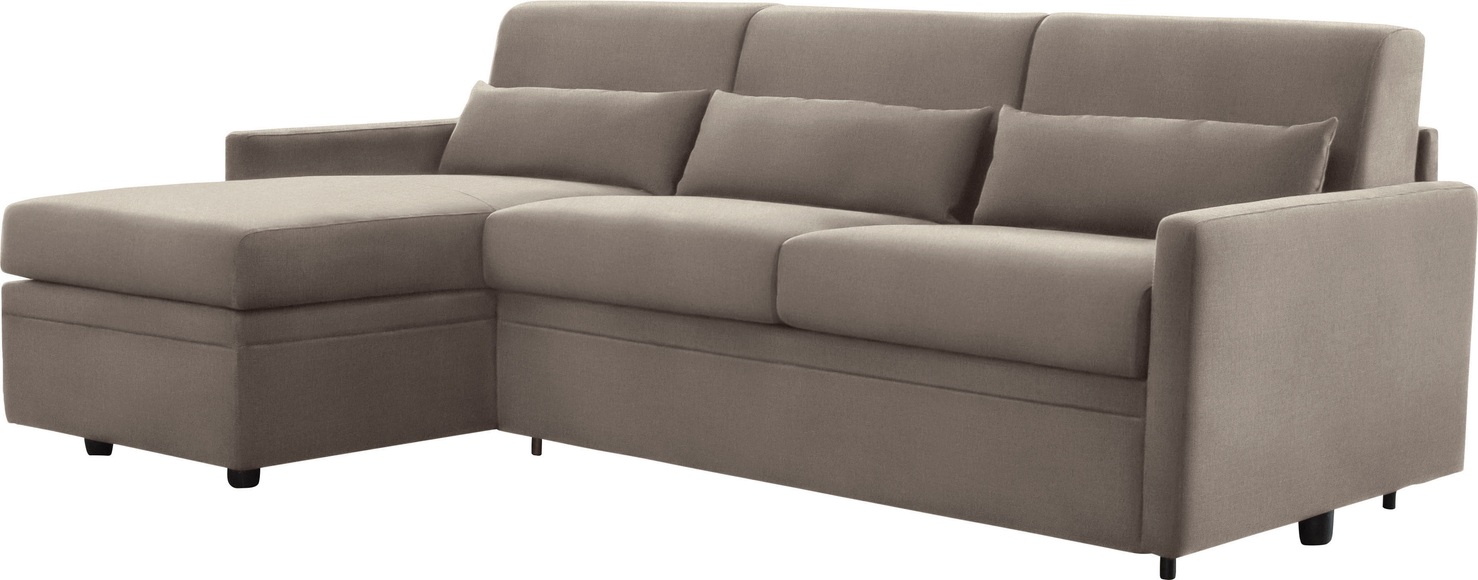 INOSIGN Ecksofa »Avellino«, mit Bettfunktion, inkl. Matratze und klappbaren Metallgestell, Liegefläche 140/208 cm
