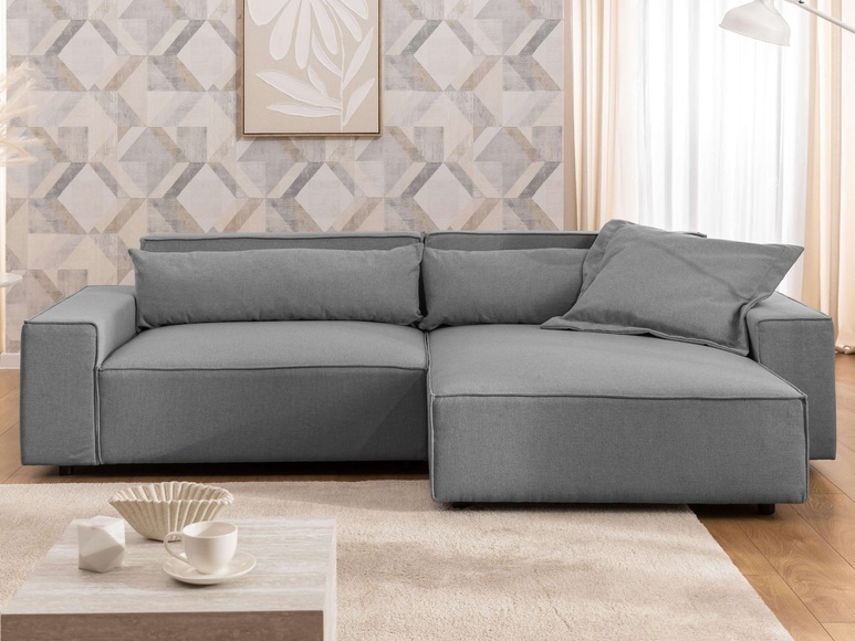 GOODproduct Ecksofa »KINLEE Design-Sofa mit Recamiere rechts/links, Masse B/T/H 251/144/70cm« L-Form mit Wellenunterfederung, ohne Bettfunktion, modern und beguem