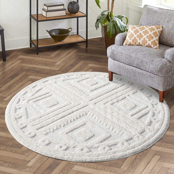 Carpet City Hochflor-Teppich »FOCUS777«, rund, Boho-Teppich, Hochtief-Muster/ 3D-Effekt, für Wohnzimmer, Schlafzimmer