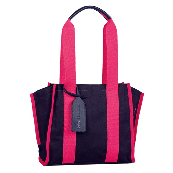 TOM TAILOR Denim Shopper »Alani«, Neonbesätze auf dem coolen Baumwoll-Canvas sind ein echter Blickfang