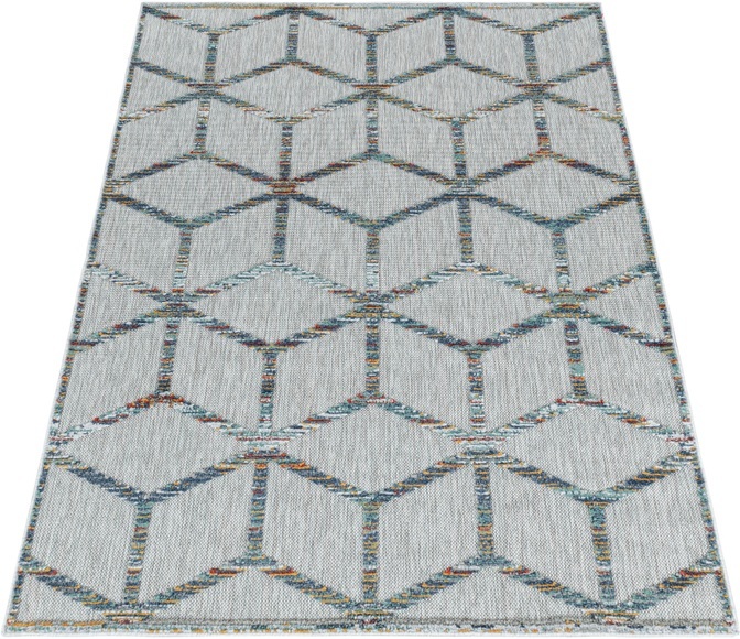 Ayyildiz Teppiche Teppich, rechteckig, 8 mm Höhe, Flachflor mit Hoch-Tief-Struktur, In-und Outdoor geeignet