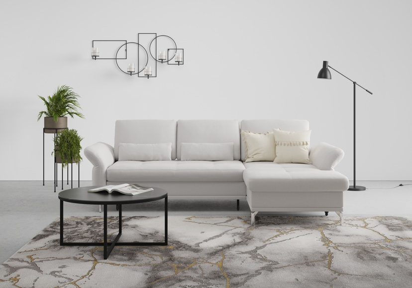 INOSIGN Ecksofa »Palm Beach«, Federkern, mit Sitztiefenverstellung, wahlweise mit Bettfunktion, Bettkasten und Armteilverstellung