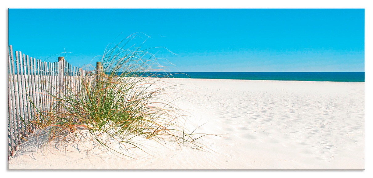 Artland Küchenrückwand »Schöne Sanddüne mit Gräsern und Zaun«