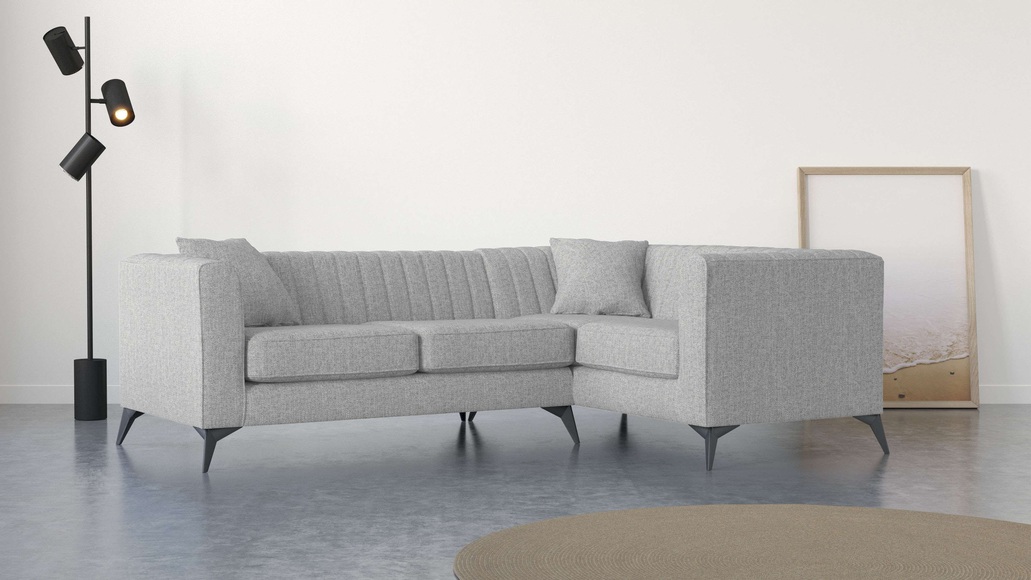Places of Style Ecksofa »MATTHEW B/T/H: 240/167/74 cm«, L-Form, Steppung im Rücken, incl. Zierkissen, lose Sitzkissen