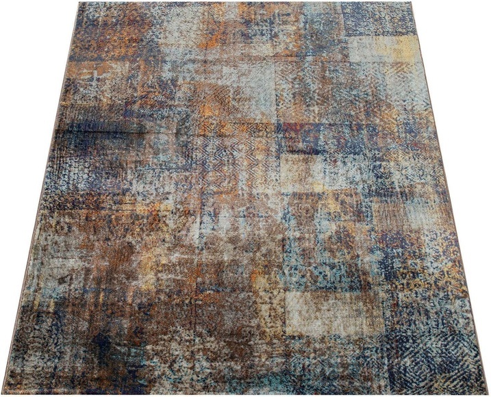 Paco Home Teppich »Jazz 702«, rechteckig, 14 mm Höhe, Kurzflor, modernes buntes Design und Used-Look, ideal im Wohnzimmer & Schlafzimmer