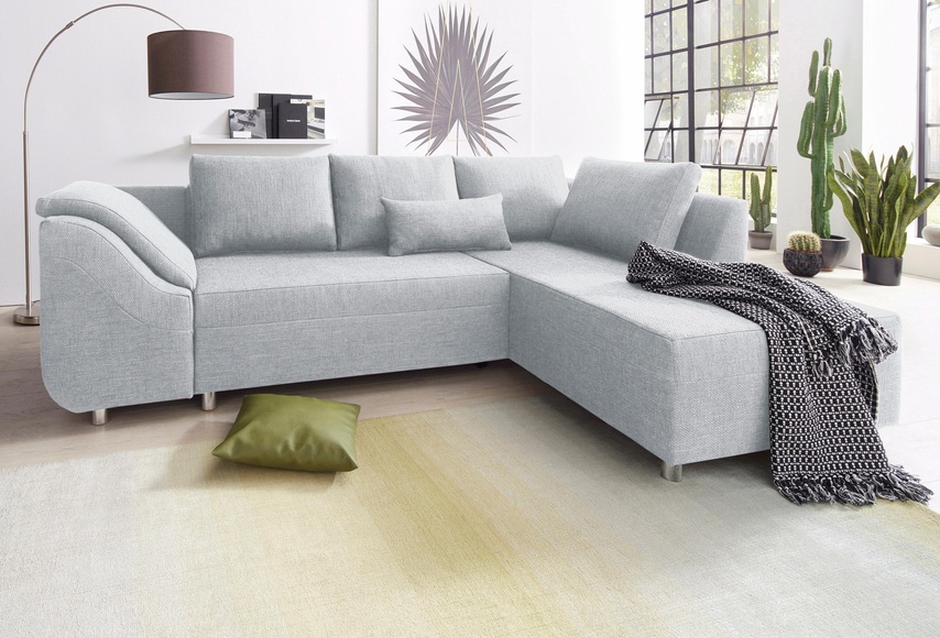 COLLECTION AB Ecksofa, mit Bettfunktion und Bettkasten, inklusive loser Rücken- und Zierkissen, mit »Schanzen«-Armlehne