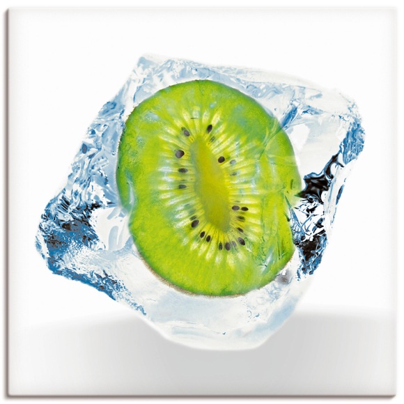 Artland Wandbild »Kiwi im Eiswürfel«