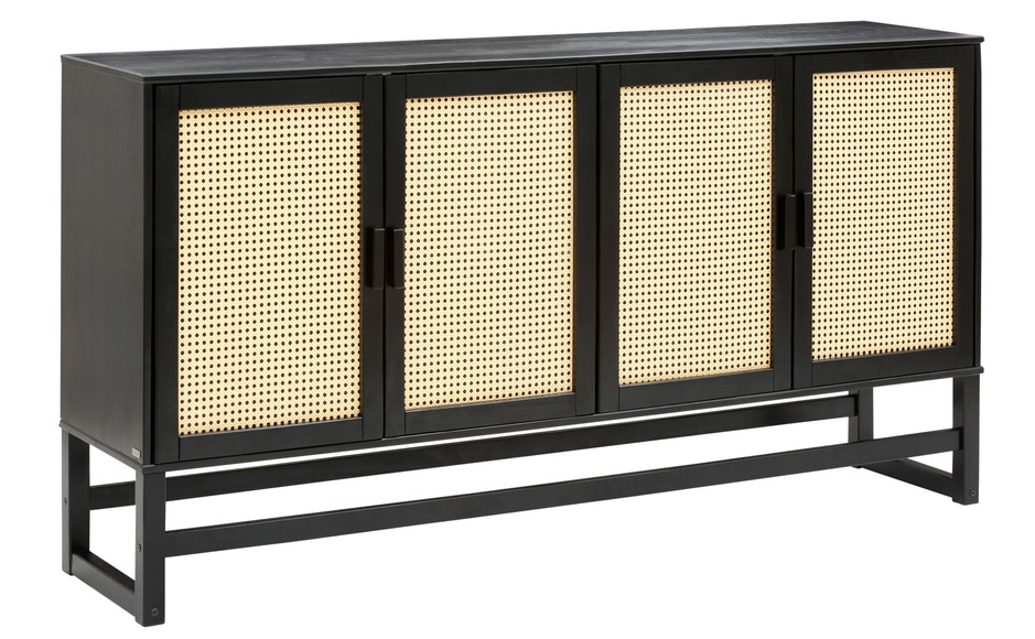 Home affaire Sideboard »Jolene«, mit Rattangeflecht auf den Türfronten, aus Massivholz, in zwei unterschiedlichen Farbvarianten