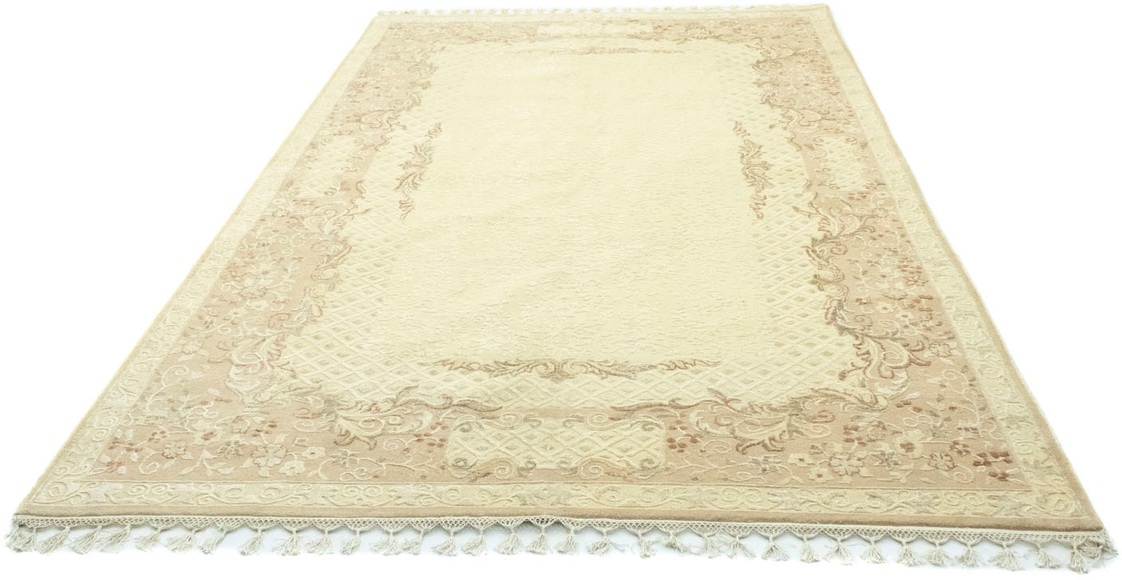 morgenland Teppich »Designer Teppich handgeknüpft grün«, rechteckig, 7 mm Höhe