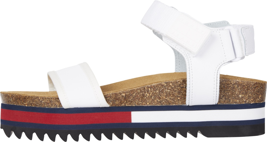 Tommy Jeans Riemchensandale »FLAG OUTSOLE TOMMY JEANS SANDAL«, mit verstellbaren Klettverschlüssen
