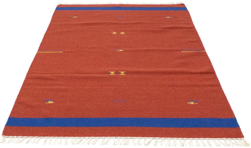 morgenland Wollteppich »Kelim Teppich handgewebt rost«, rechteckig, 6 mm Höhe, Kurzflor