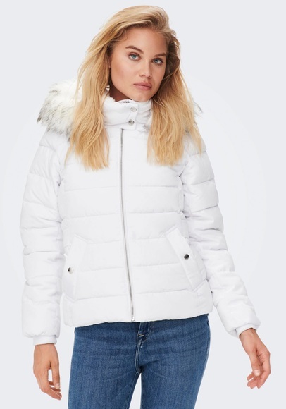 Only Steppjacke »ONLCAMILLA QUILTED FURHOOD JACKET CC OTW«, Kapuze mit Fellimitat