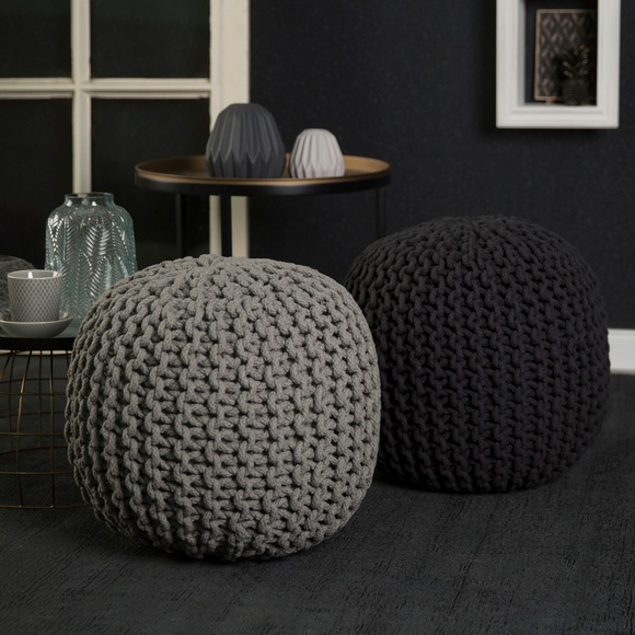 Obsession Sitzkissen »My Cool Pouf«, (1 St.), Sitzhocker, rund, Strickoptik