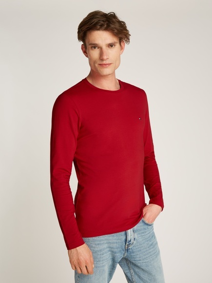 Tommy Hilfiger Langarmshirt »STRETCH SLIM FIT LONG SLEEVE«, aus biologischem Baumwollstretch