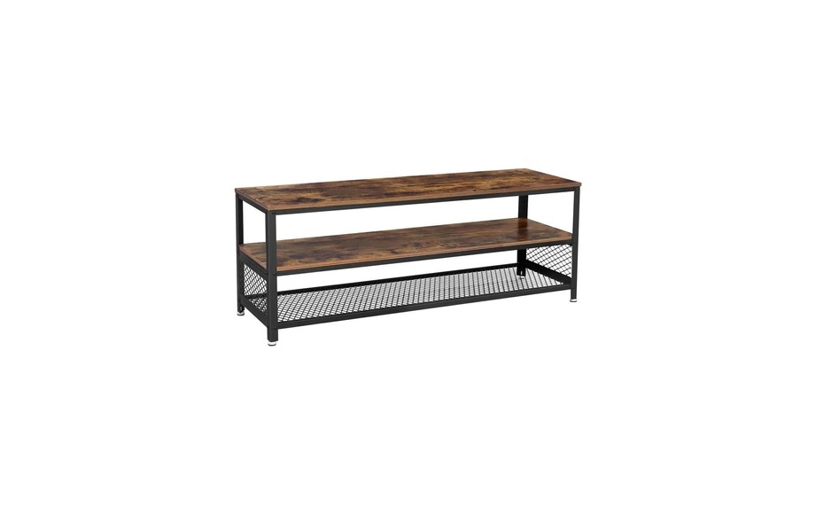 Vasagle - großer Fernsehtisch, TV-Schrank, Konsole, Wohnzimmertisch, 140 x 40 x 51,5 cm (L x B x H), Kaffeetisch mit Metallrahmen, Schlafzimmer, Wohnzimmer, Vintage LTV50BX