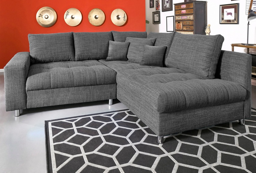 Nova Via Ecksofa »Tobi 3«, wahlweise mit Kaltschaum (140kg Belastung/Sitz), RGB-LED-Beleuchtung und Bettfunktion