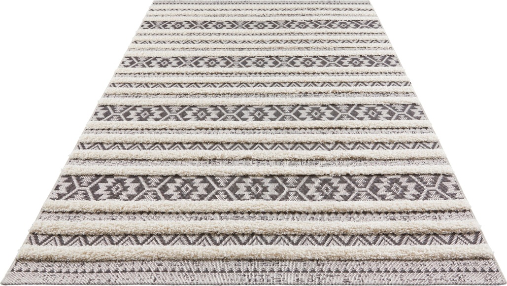 MINT RUGS Teppich »Sebou«, rechteckig, 22 mm Höhe, In und Outdoor, Hoch-Tief Struktur, Orient Design, Vintage Look, Balkon, Terrasse, Garten, Wohnzimmer, Robust, Pflegeleicht