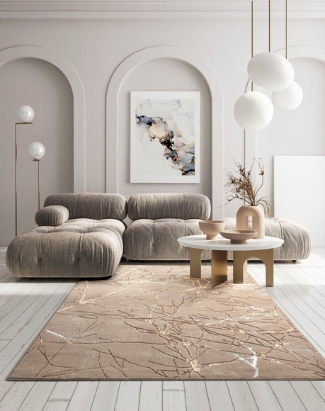 merinos Teppich »Creation 50055«, rechteckig, 8 mm Höhe, Wohnzimmer Teppich, elegant, glänzend, Kurzflor, kuschelig, Indoor, pflegeleicht, robust