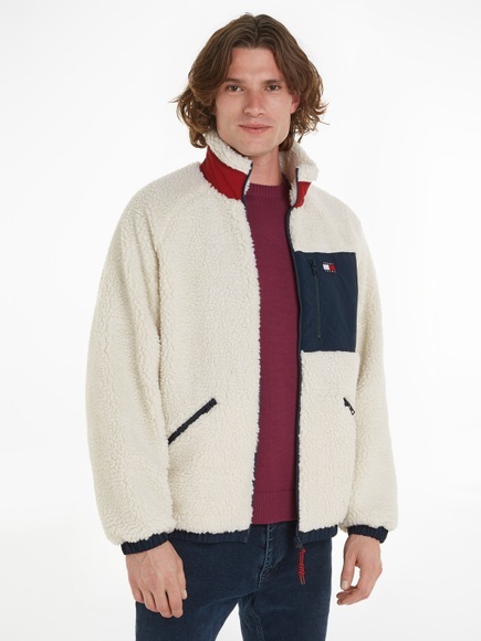 Tommy Jeans Outdoorjacke »TJM OUTDOOR TEDDY JACKET EXT«, mit Logoprägung