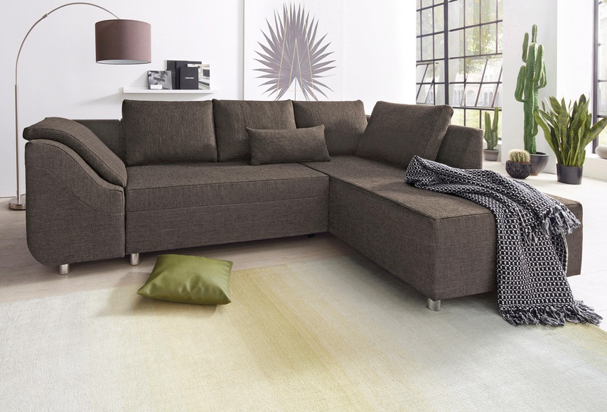 COLLECTION AB Ecksofa, mit Bettfunktion und Bettkasten, inklusive loser Rücken- und Zierkissen, mit »Schanzen«-Armlehne