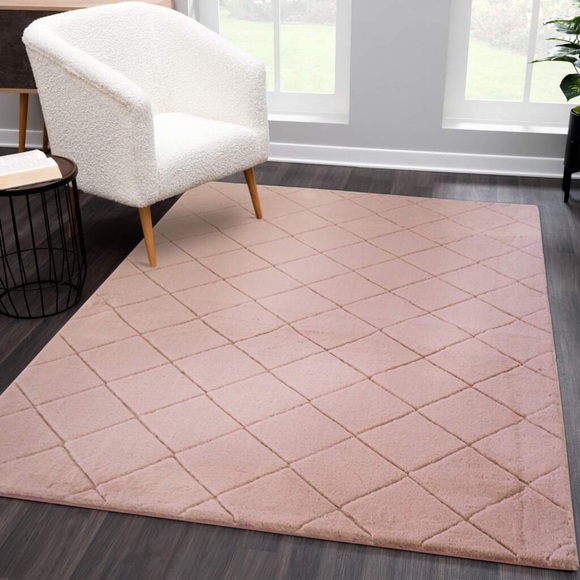 Carpet City Hochflor-Teppich »Moment«, rechteckig, 31 mm Höhe, Modern Einfarbig, 3D-Raute-Optik, Wohnzimmer