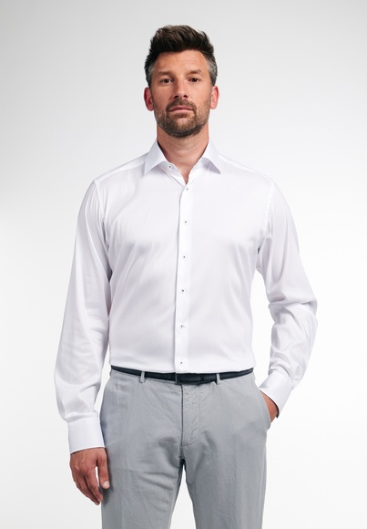 ETERNA LANGARM HEMD MODERN FIT PERFORMANCE SHIRT TWILL-STRETCH WEISS