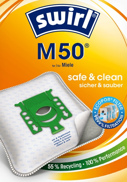 Swirl Staubsaugerbeutel »Swirl® M 50 EcoPor® XL Vorteilspack Staubsaugerbeutel für Miele«, (Packung, 11 St.)