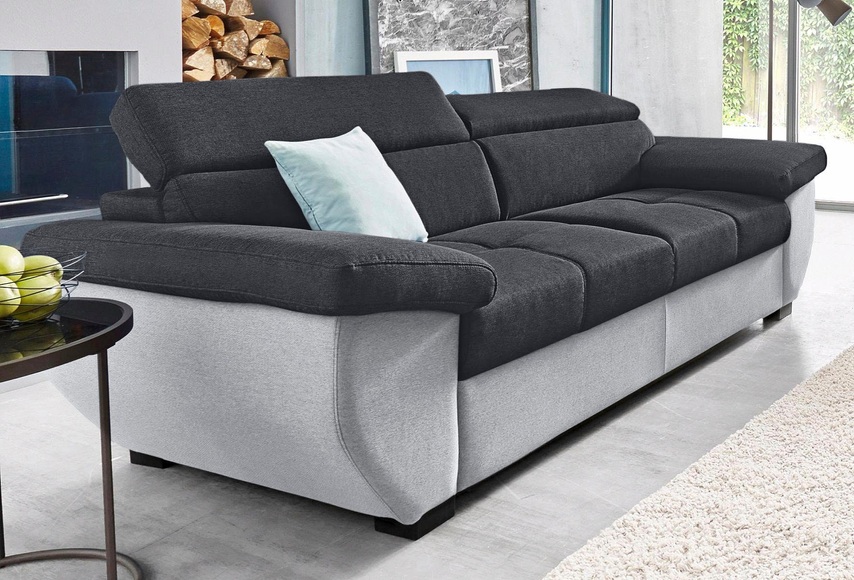 COTTA Polstergarnitur, (Set), Set: bestehend aus 3-Sitzer Sofa und Hocker, 3-Sitzer Inklusive Rückenverstellung