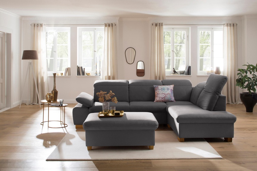Home affaire Ecksofa »Maven«, mit Ottomane, Kopfteil- und Armlehn-Verstellung, Federkern