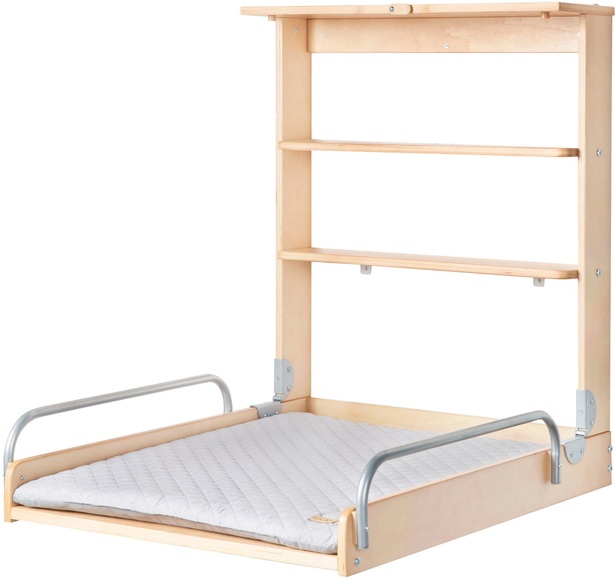 roba Wandwickelregal natur + Wickelauflage roba Style grau